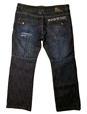 CROSS HATCH BLACK LABEL blue denim jeans STUD FLY, blue 38 inch Waist  27L UK