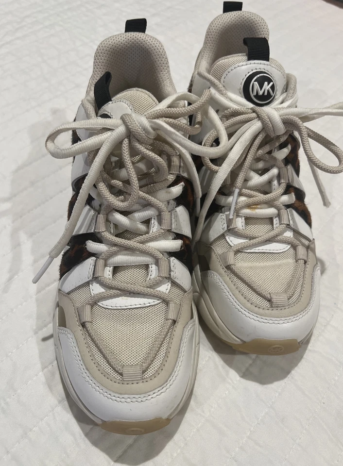 Zapatilla deportiva para mujer Michael Kors Hero Mixed Media talla 7. Leopardo crudo M nuevo en caja Foto 3 de 4