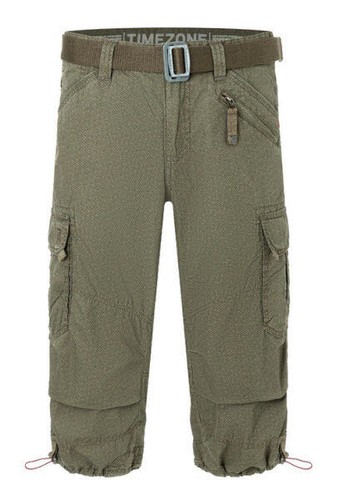 Timezone MilesTZ Miles 3/4 Pantaloncini Cargo, Colore Military Grey, grigio militare 6168, 30W