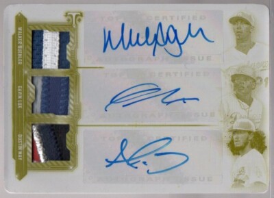 2020 TOPPS TRIPLE THREADS 1/1 Triple Auto Patch Walker B. Gavin L. Dustin May