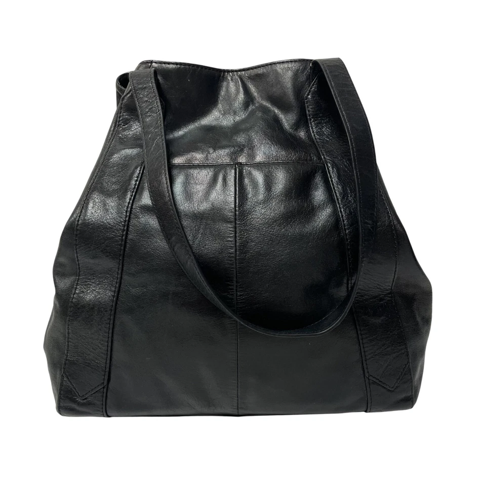 Badgley Mischka Black Leather CHIC SHOPPER Hand Bag Gold ARGYLE STUDDED Purse - Image 3 of 4