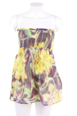 HALLHUBER Blouse Top Silk Print D 36 yellow light lavender