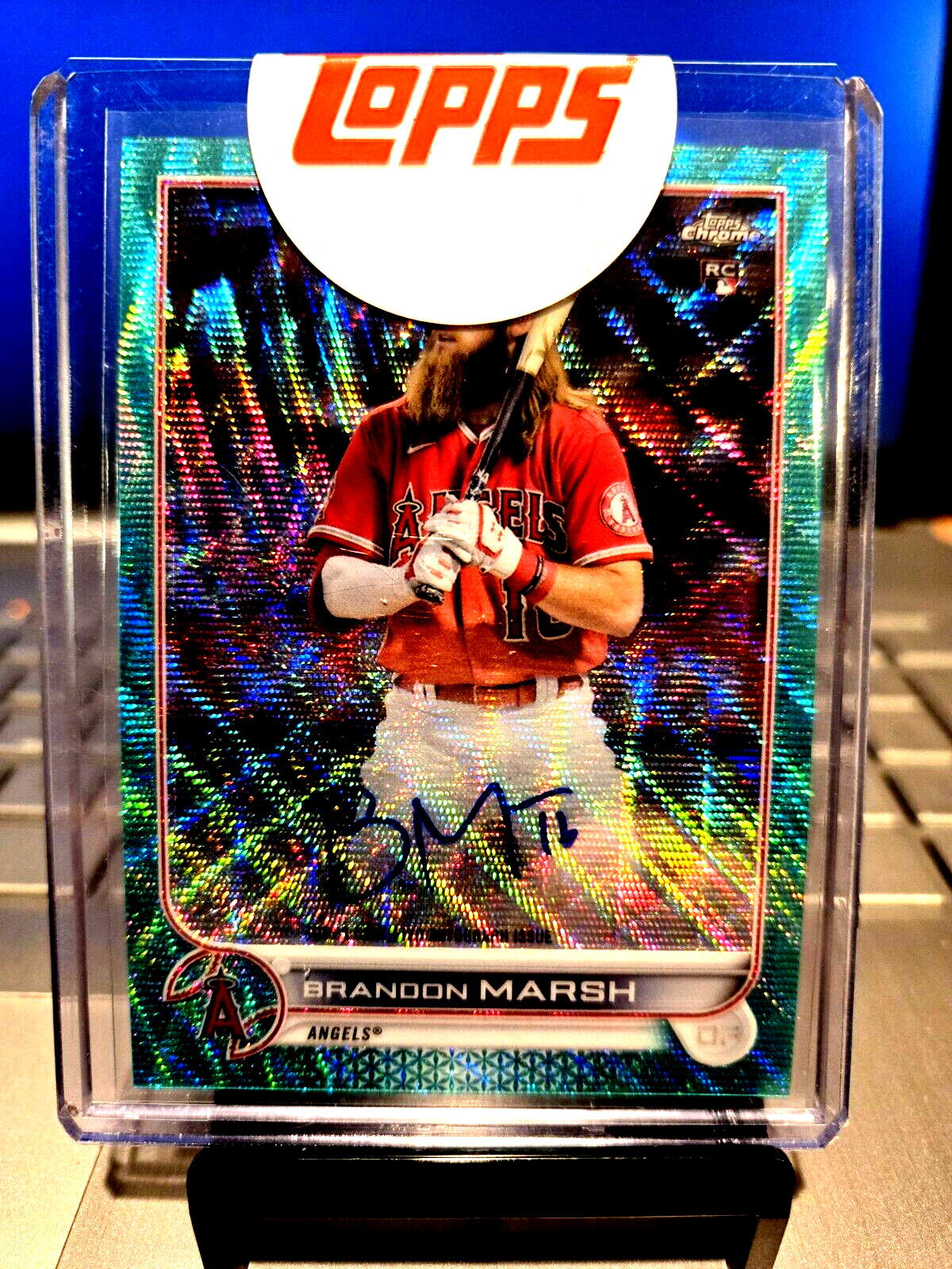 2022 Topps Chrome #107/199 Brandon Marsh Aqua Wave Rookie Auto Ref. #RA-BM  Star