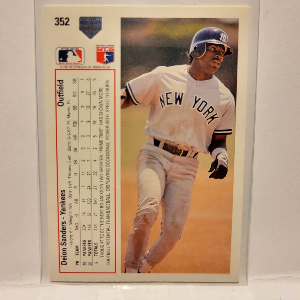 Deion Sanders 1991 Upper Deck Baseball 352 New York Yankees eBay