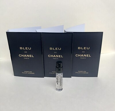 3x CHANEL Bleu de Chanel Men's Partum Spray 0.05 oz / 1.5 ml Each New