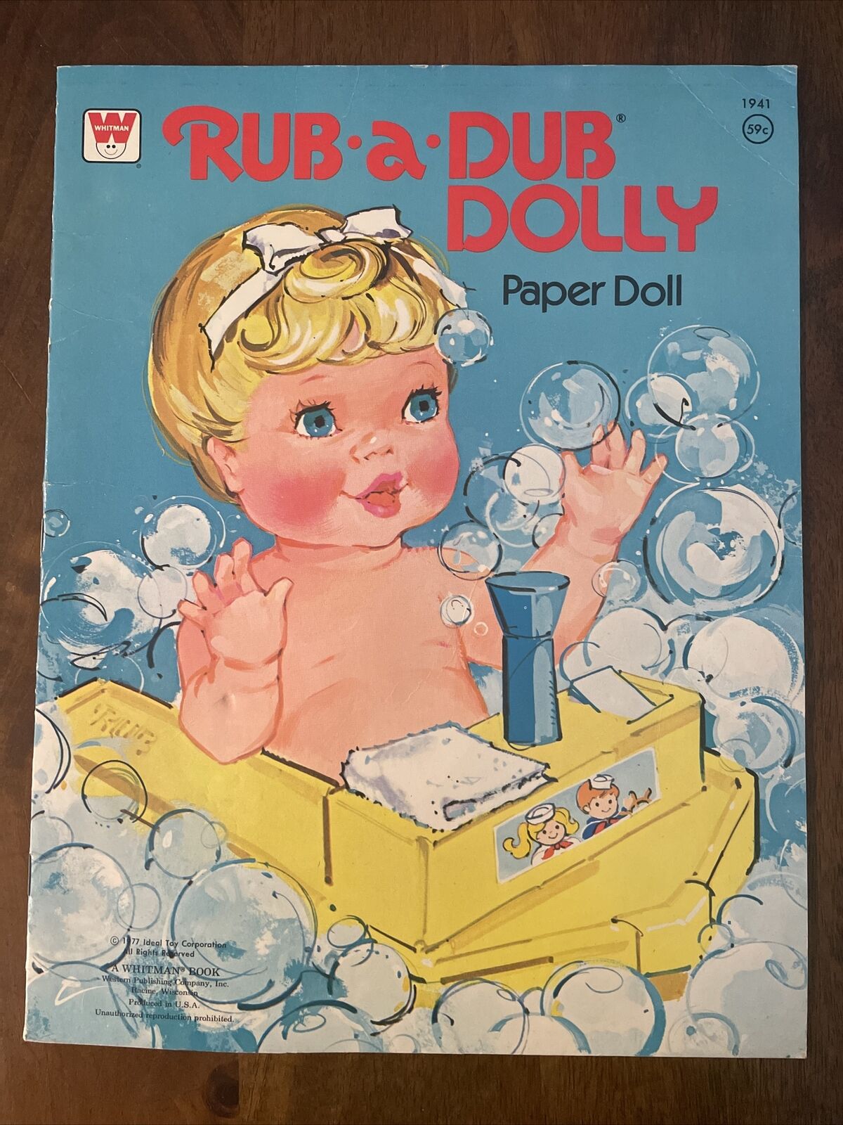 Vintage Whitman Rub a Dub Dolly Paper Doll 1977 Unpunched USA Bubbles Ideal NEW