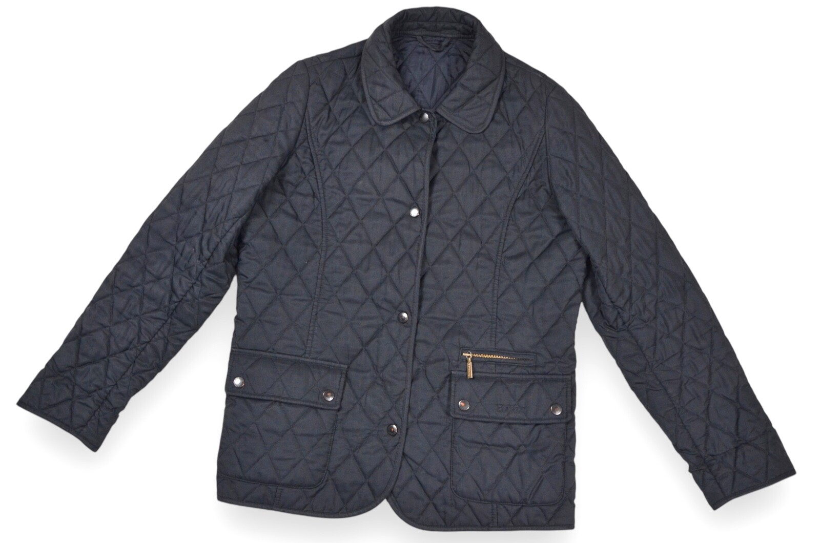 Women's Barbour Daphne Quilt Jacket Navy Blue England Size 12