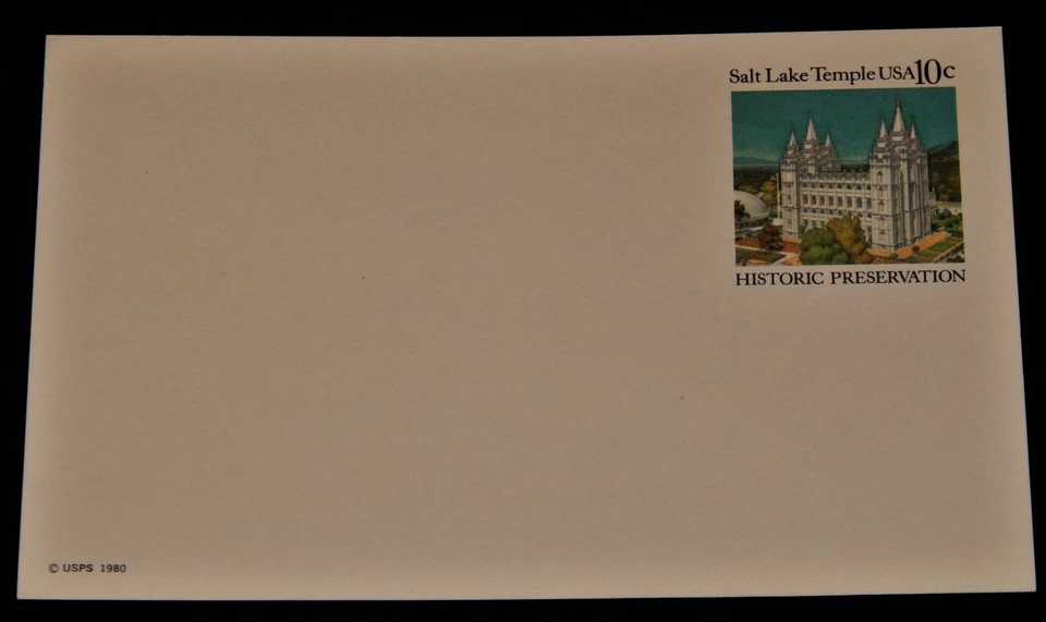 Vintage Postal Card, HISTORIC PRESERVATION SLAT LAKE TEMPLE, 1980, LDS Church - Image 2 of 3