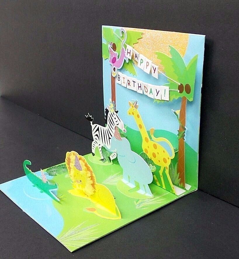 Happy Birthday Jungle Greeting Card 3D Pop Up Zebra Lion Monkey Elephant Giraffe 48641182747 | eBay Happy Birthday Jungle Greeting Card 3D Pop Up Zebra Lion Monkey Elephant Giraffe 48641182747 | eBay
