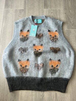 harry lambert x Zara Foxy wool vest Size Large New 🦊 | eBay UK