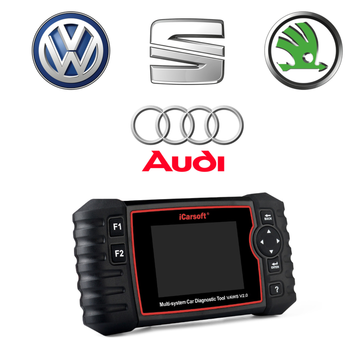 iCarsoft VAWS V2.0 valise diagnostic auto français pour véhicules Audi VW Seat Skoda