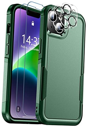 for iPhone 14 Case/iPhone 15 Case, [15 FT Military Grade Drop Deep Green-image