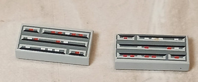 LEGO Star Wars Computer Panel Lot of 2 Light Blue Gray Printed Lights Buttons