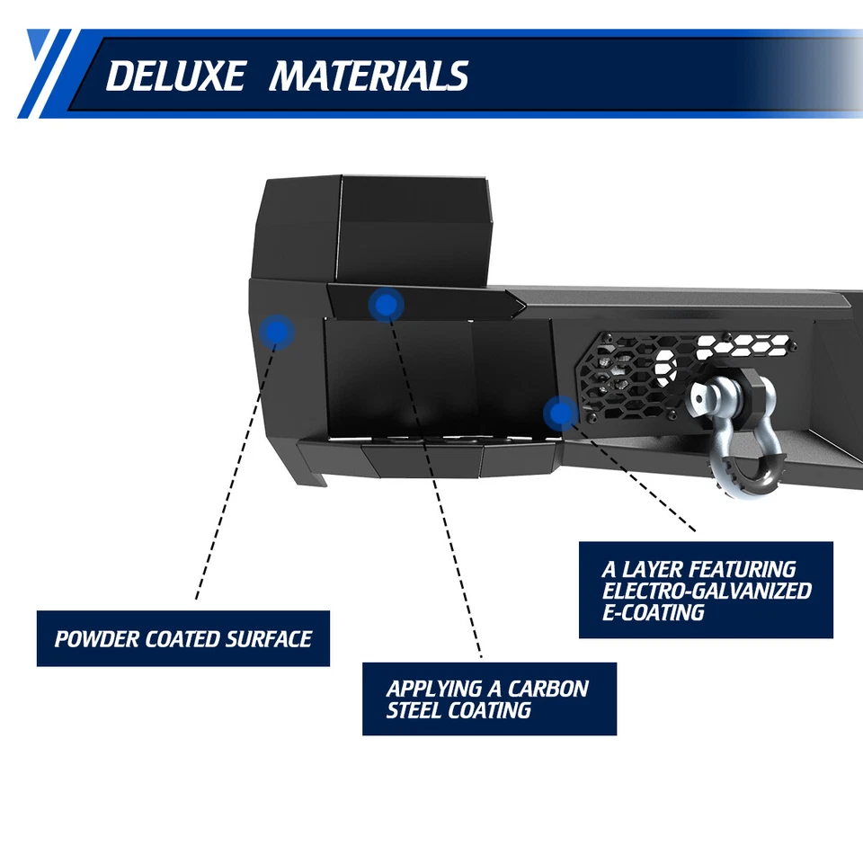 For 2005-2015 Toyota Tacoma Offroad Black Steel Rear Bumper w/POD Lights+D-Rings Foto 4 de 4