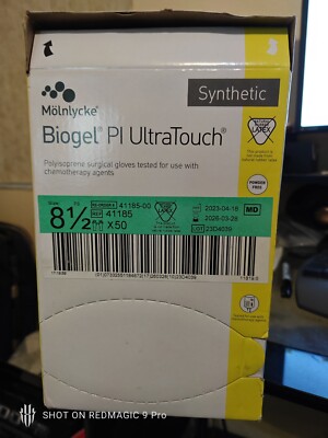 50-Pairs* 41185 Molnlycke Biogel PI UltraTouch PF SIZE 8.5 Surgical Gloves X2026