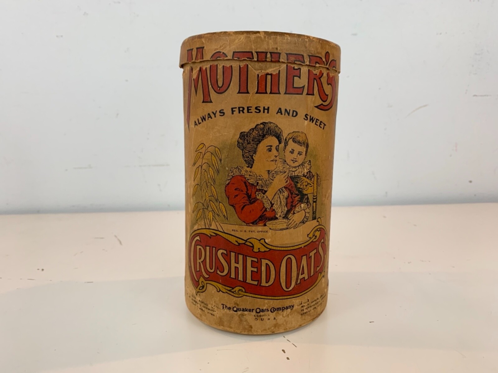 Antique Advertising Mother’s Crushed Oats 1lb 4 oz Quaker Oats Company