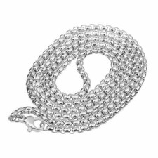 Men Women's 18K White Gold Filled 28 inch 3 mm wide Round Box Chain Necklace B5K
