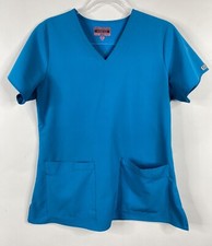 Med Couture Scrub Top Size L Blue PERB 3434 4-Ever Flex Medical Nursing