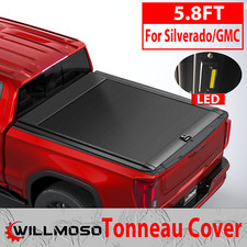 5.8ft Truck Bed Tonneau Cover Retractable For Silverado 2014-2025gmc Sierra1500