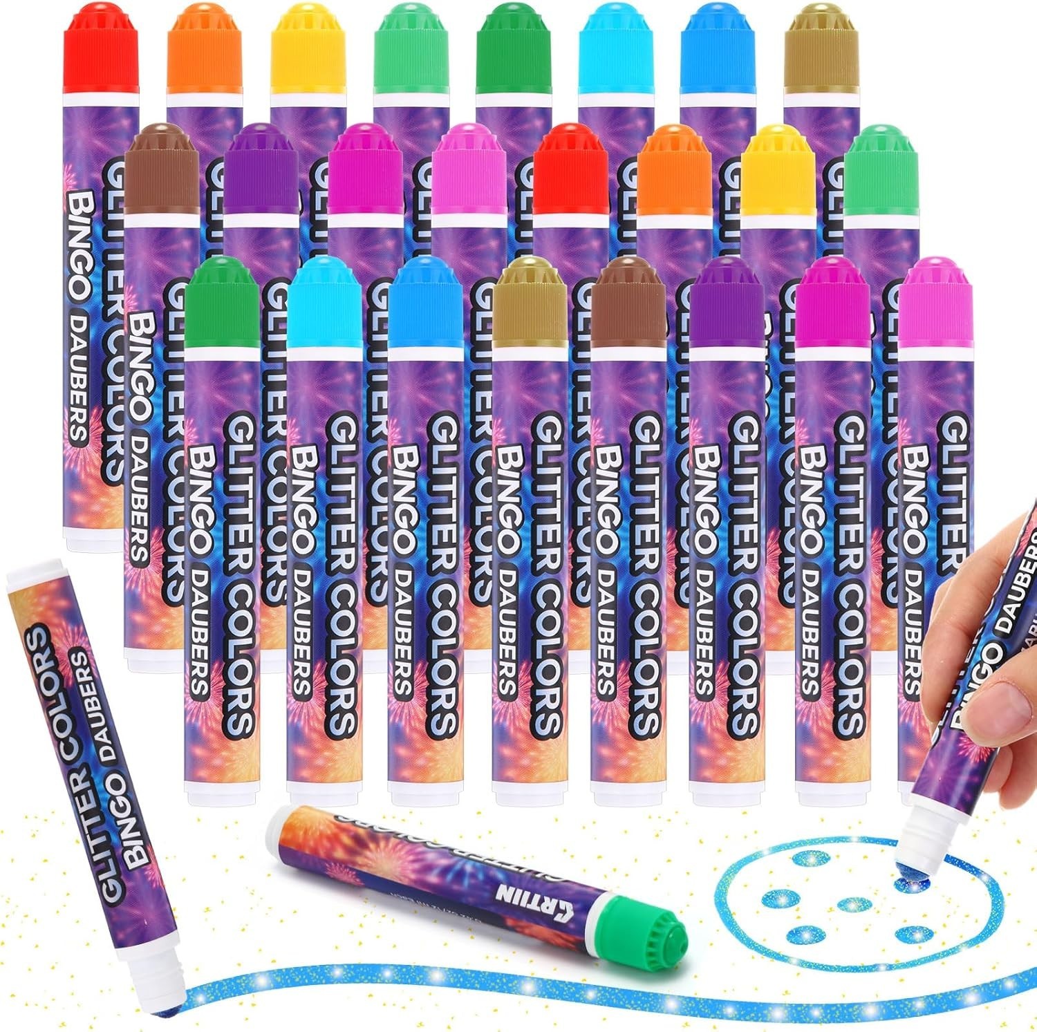 In 12 Glitter Colors Fluoresc