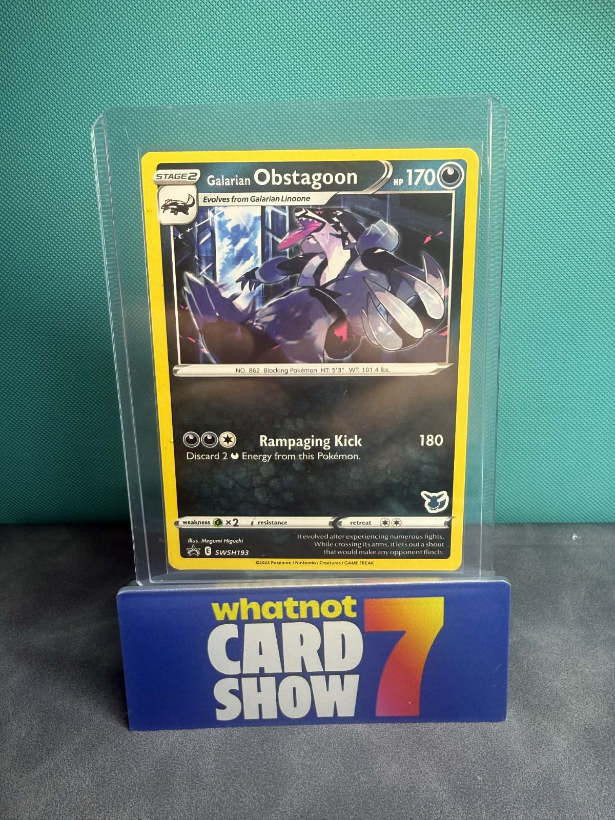 Pokemon Card Galarian Obstagoon SWSH193 Black Star Promo Non Holo Near Mint