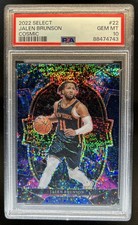 2022-23 Panini Select Jalen Brunson Cosmic Prizm SSP Concourse #22 Knicks PSA 10