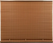 Cordless Roll Up Sun Shade PVC Bamboo Blinds Outdoor Home Patio Porch 36 X 72 In