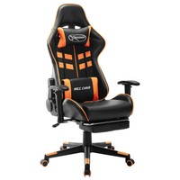 Vidaxl Gaming-Stuhl Mit FußStüTze Schwarz Und Orange Kunstleder Neu