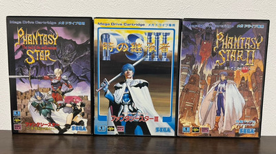 Phantasy Star 1 2 3 I II III mit Kartenset Sega Mega Drive Japanisch Ver Getestet