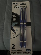 Inc. Optimus Felt Tip Pens 2 Pack Multicolor Assorted Ink Fine Point 21412