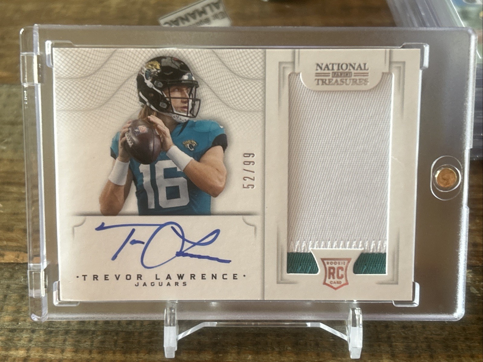 Trevor Lawrence Panini National Treasures Rookie Treasures Patch Autographs #TL Base