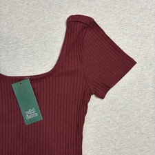 Wild Fable Women  s Juniors Size XS Ribbed Bodycon Mini Dress Maroon Burgundy New