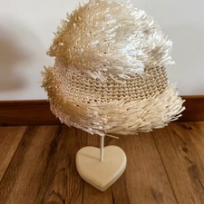 VTG 50  s Women  s White Cream Straw Woven Hat Summer Wedding