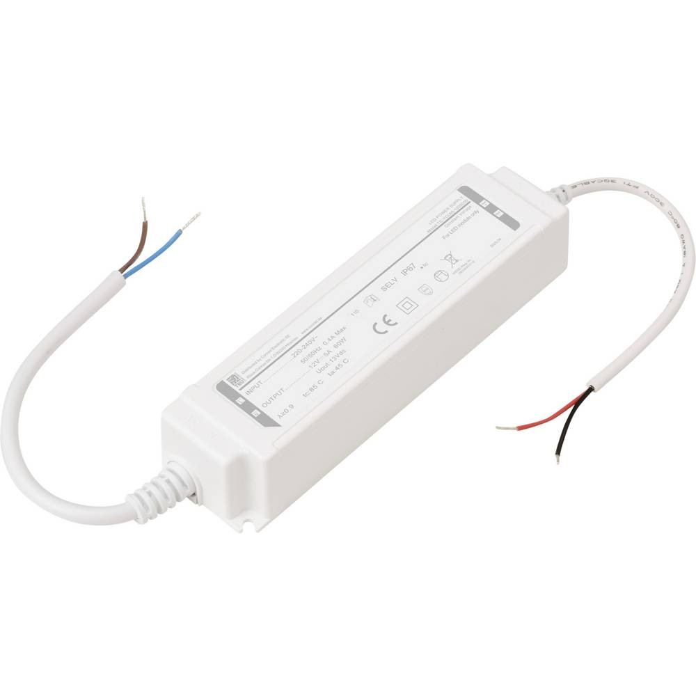 Transformateur pour LED à tension constante 60 TRU COMPONENTS TC-YCL60-1205000 12V 5A