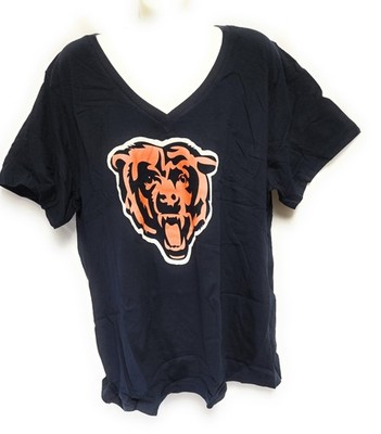 Womens NFL Fanatics Justin Fields #1 Chicago Bears Football V-Neck Tee Shirt