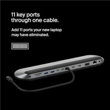 BELKIN CONNECT 11-IN-1 UNIVERSAL USB-C PRO DOCK W/ 3-MONITOR SUPPORT, - SILVER