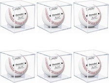 6 Pack Baseball Display Case UV Protected Acrylic Clear SIX PACK, 