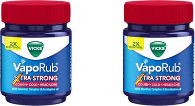 Vicks VapoRub Xtra Strong 50ml × 2Qty, Fast Relief from Cold,Cough & Congestion