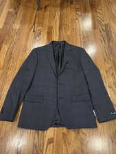 Ben Sherman Men  s Suit Jacket Blazer Sports Coat Check Navy Grey Size 38S