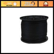 1/8" Black Polyester Utility Rope - 500ft Solid Braid Dacron, Low Stretch, UV Re