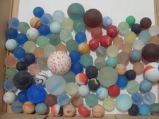 100 Marbles Vintage Glass Sea Style Frosted Collect Display Beautiful Group 2