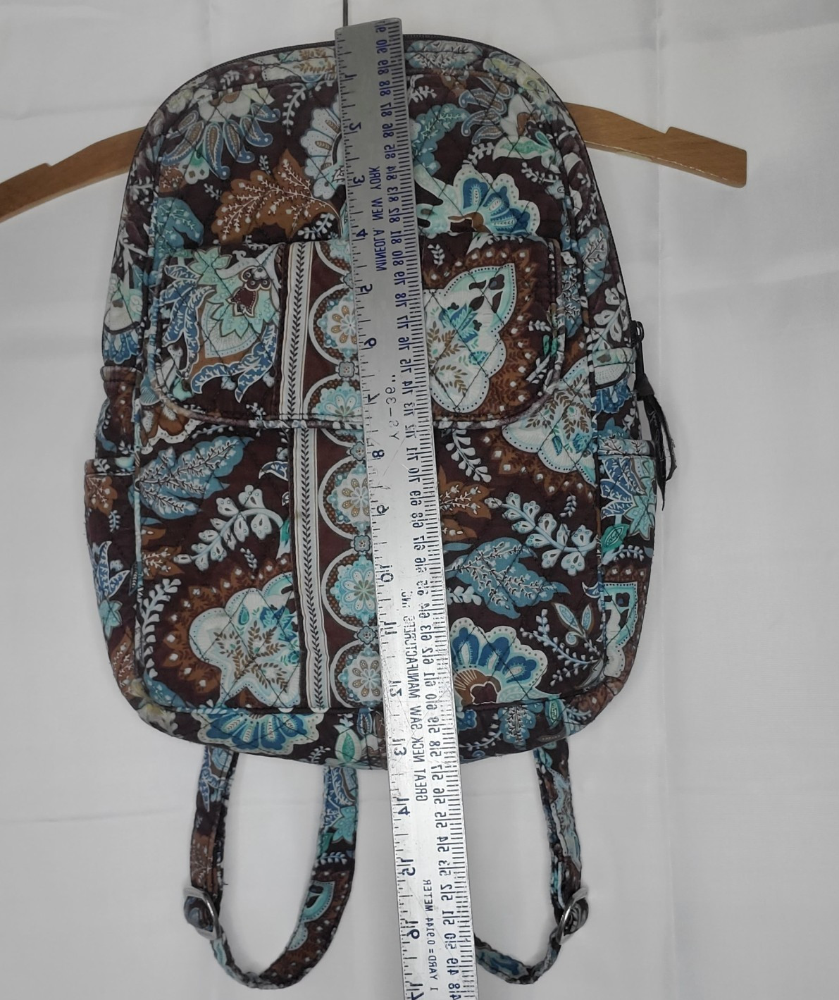 Vera Bradley Quilted Backpack Java Blue Floral Pa… - image 6