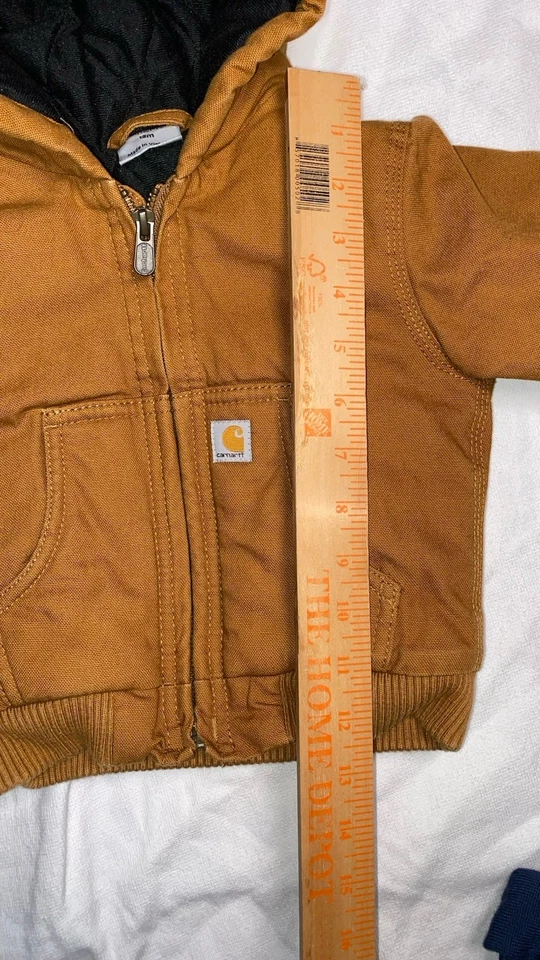 Carhartt холст изолированный с капюшоном активный куртка младенцев размер 12 М открытый коричневый - Изображение 4 из 4