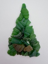 GR 2308 Green Bottle Lip Partials Genuine surf tumbled sea glass- crafts