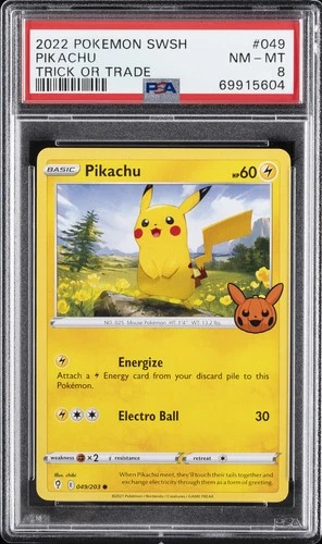 2021 POKEMON SWORD & SHIELD EVOLVING SKIES TRICK OR TRADE 2022 PIKACHU PSA 8