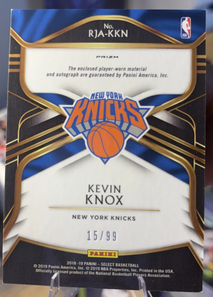 18-19 Panini Select Game Worn Jersey Patch Autograph Kevin Knox Purple Prizm /99 - Image 2 of 2