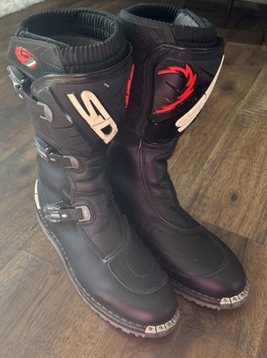 Sidi Boots Discovery Rain Sz 12.5 Motorcycle Boots Black Silver Tipped Toe NICE!