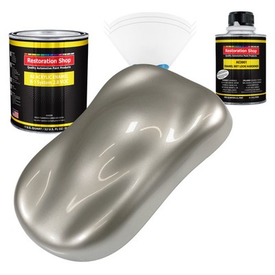 Restoration Shop Bright Silver Metallic Kit Acrylic Enamel Quart Kit, Auto Paint