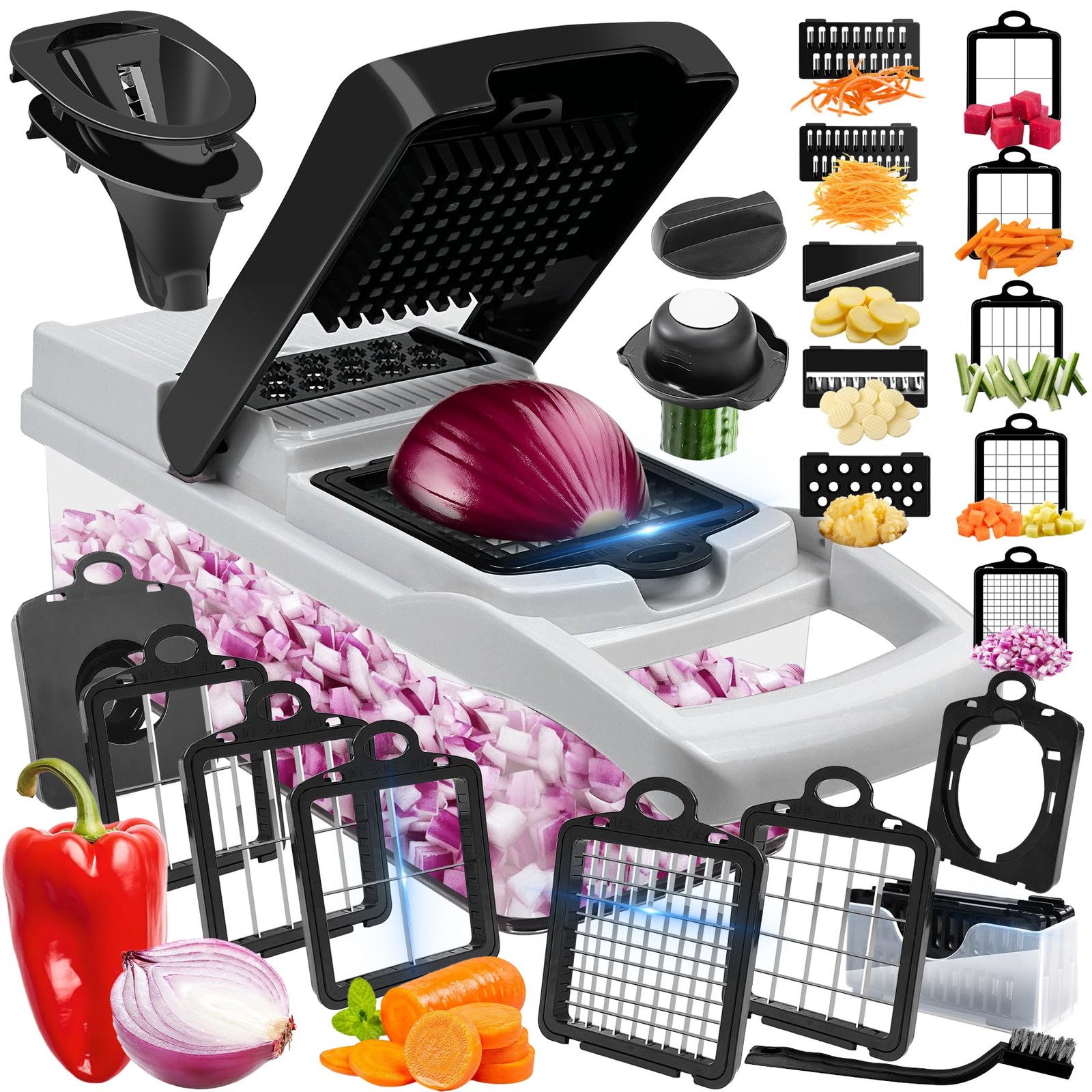 10-Blade Vegetable Chopper Slicer Dicer Black