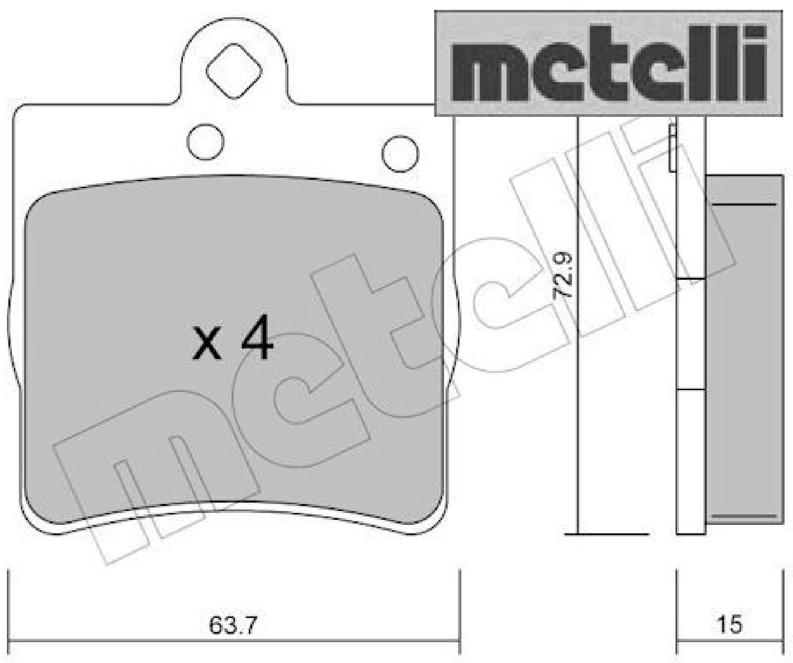 metelli 22-0343-0 Bremsbelagsatz für Scheibenbremse Bremsbelagsatz